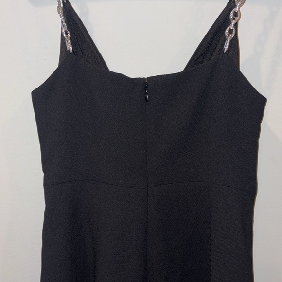 Jonathan Simkhai Ellis Crystal Strap Cut Out Mini Dress Size 4 Black/Silver - Picture 11 of 16